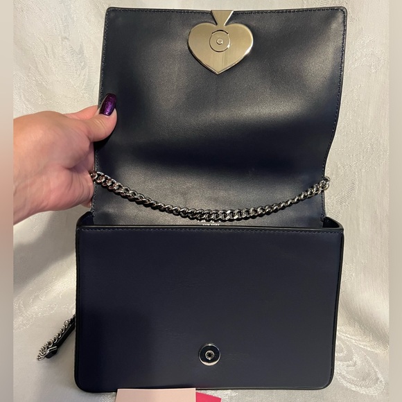 Kate Spade light denim Amelia jeweled medium convertible flap shoulder bag - Picture 8 of 13